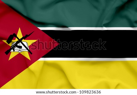 Mozambique waving flag