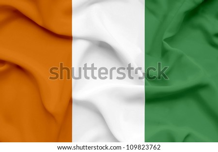 Ivory Coast waving flag