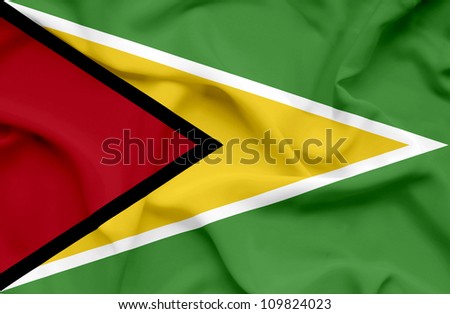 Guyana waving flag