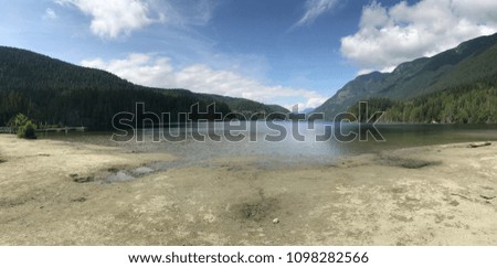 beautiful panorama view for Buntzen Lake, Port Moody, BC, Canada