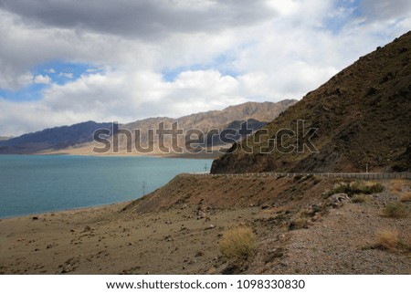 Scenic landscape near Orto-Tokoy Reservoir, Kyrgyzstan
