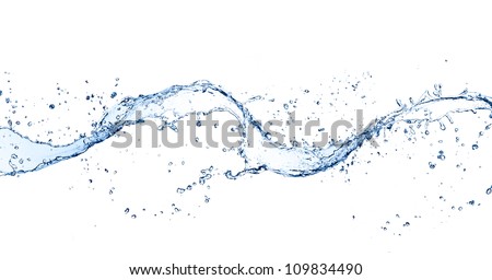 Water waves, isolated on white background