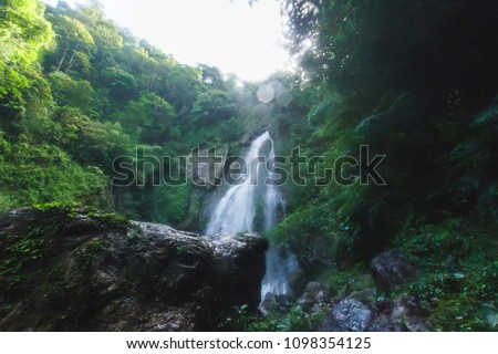 Tam nang waterfall ,in the forest tropical zone ,national park Takua pa Phang Nga Thailand