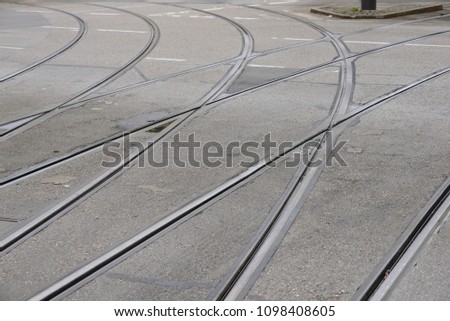 Tram rails, Munich, Bavaria, Germany