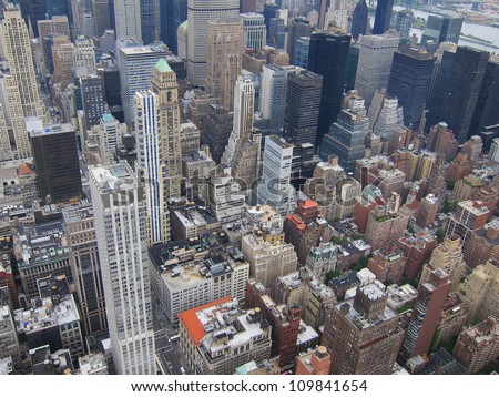 New York City with all its buildings and businesses