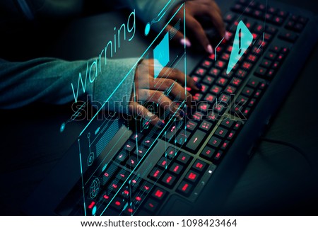 Programmer working to prevent computer virus Royalty-Free Stock Photo #1098423464