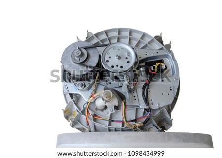 Motor rotor drum or blender of Washing machine isolated on white background