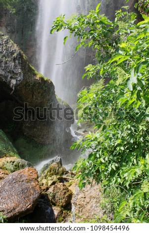 A picture of beautiful Polska Skakavitsa waterfall located in Zemen mountain in Bulgaria