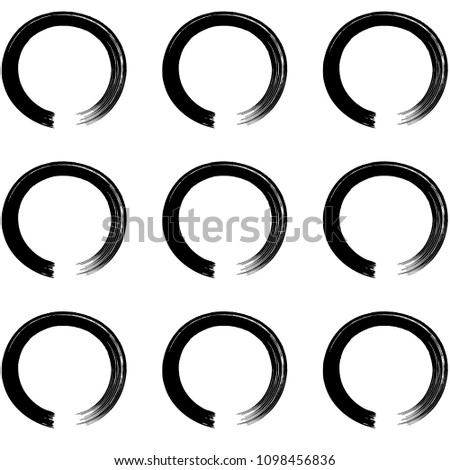 Zen symbol circle seamless pattern background in black and white colour