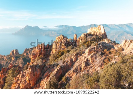 The Calanques de Piana in Corsica, France Royalty-Free Stock Photo #1098522242
