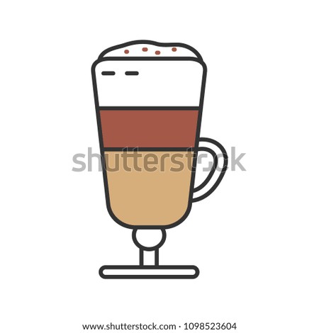Latte macchiato color icon. Coffee. Isolated raster illustration