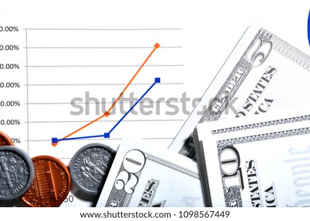 business analysis graph with US currency