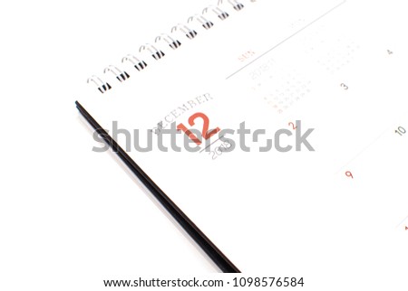 Desk calendar on white background