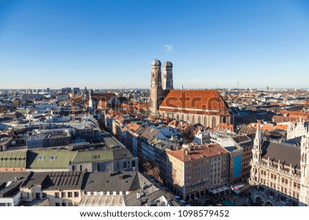 Liebfrauenkirche in Munich under clear blue sky