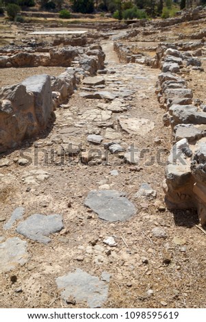 Zakros Minoan Palast Site, Crete, Greece was the fourth largest on the island, but with a strategic important position on the west coast for the trade with Egypt and near east                         