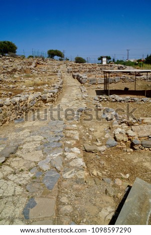 Zakros Minoan Palast Site, Crete, Greece was the fourth largest on the island, but with a strategic important place on the west coast for the trade with Egypt and near east   