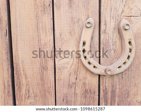 horseshoe on wooden background