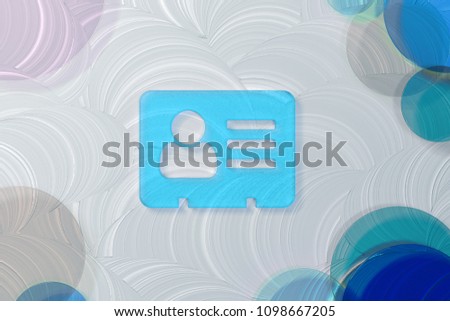 Blue Transparent Address Card Icon on White Painted Oil Background. 3D Illustration of Blue Address, Card, Contact, Friends, Network, Person, Profile Icon Set on the White Background.