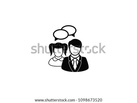 Group of people icon, Friends icon, Bubble speech icon, vector illustration. Flat design style