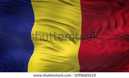 ROMANIA Realistic Waving Flag Background