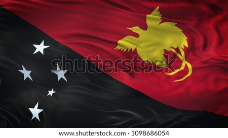 PAPUA AND NEW GUINEA Realistic Waving Flag Background