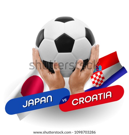 Soccer competition, national teams Japan vs Croatia