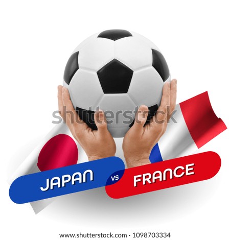 Soccer competition, national teams Japan vs France