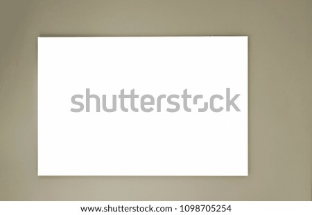 Empty Frame On The Wall.Blank Advertisement Banner Poster Mock Up Isolated Template Clipping Path.