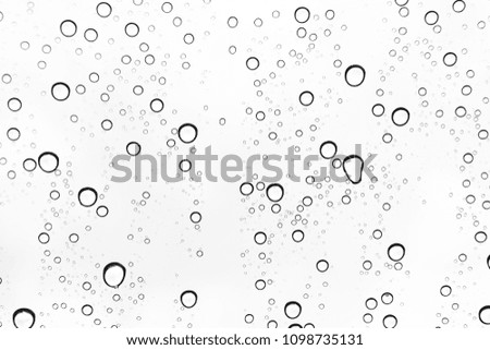 Rain drops on window glasses surface Natural Pattern of raindrops. Natural pattern of raindrops on white background.