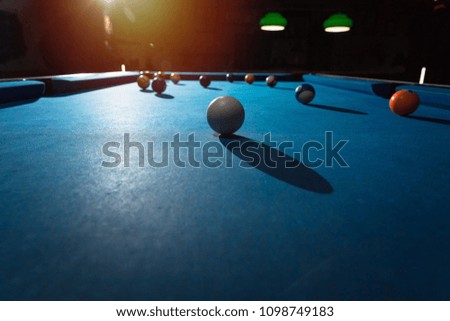 blue billiard table