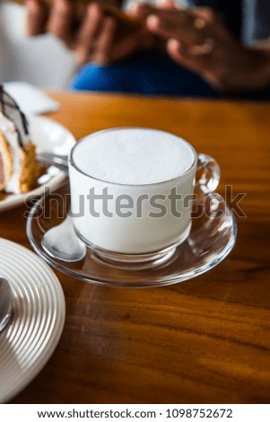 Hot milk in a cup, Thailand.