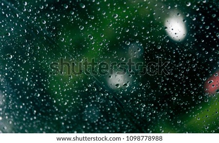 Drops on the glass after rain