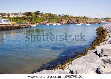 Picture shows fishing harbour in the village of Dunmore East in County Waterford,Ireland.