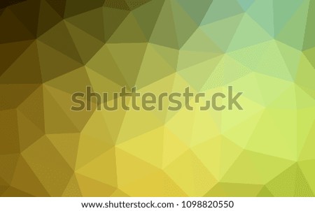Dark Green, Yellow vector polygonal pattern. Colorful abstract illustration with triangles. New template for your brand book.