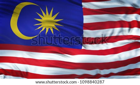 MALAYSIA Realistic Waving Flag Background