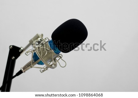 professional condenser studio microphone overwhite background