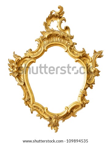 Gold vintage frame isolated on white background Royalty-Free Stock Photo #109894535