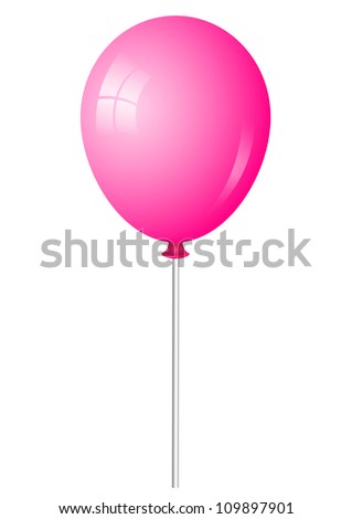 Vector illustration of pink shiny balloon
