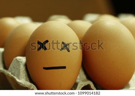 Egg with dead face