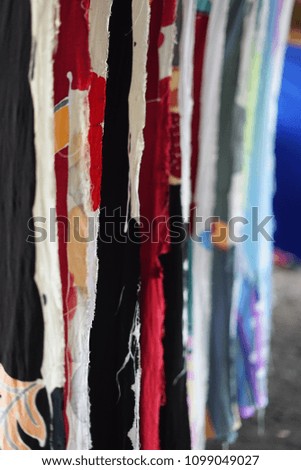 Batik cloth left to dry.
