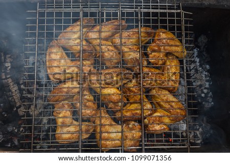 Grilled chicken wings baked