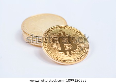 Bitcoin on white background