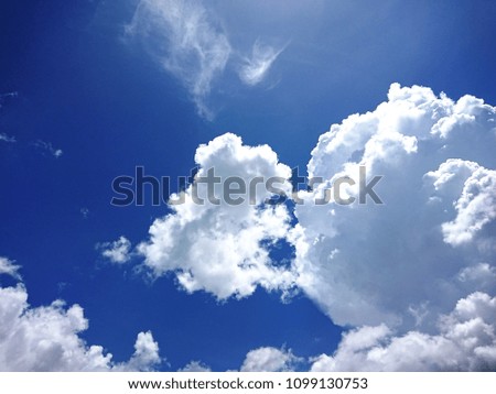 Beautiful blue sky with gorgeous white clouds