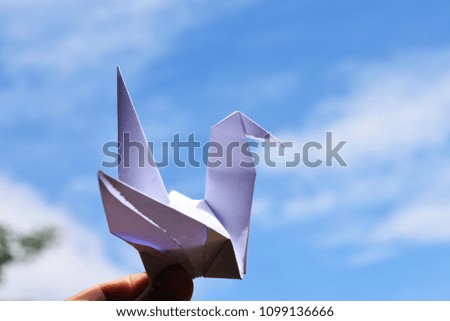 Bird folding, freedom concept