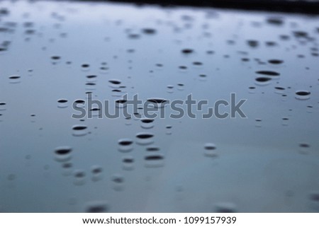 Water droplets on a car roof