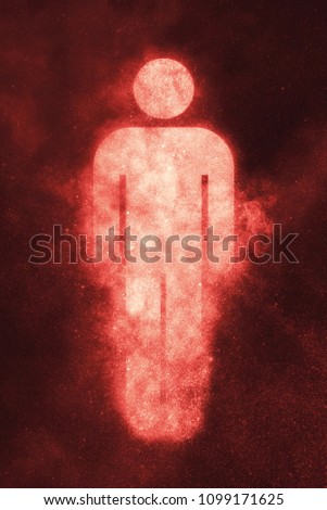 Male sign. Male symbol. Abstract night sky background