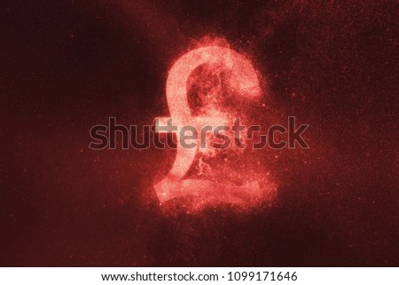 Pound sterling sign, Pound sterling Symbol. Abstract night sky background