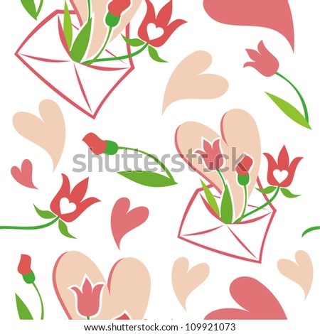Vector illustration of love seamless background