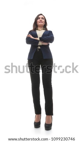 Portrait of an attractive young businesswoman isolated on white 