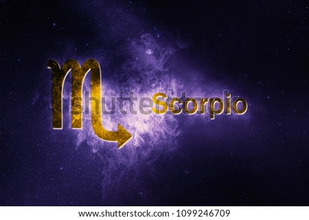 Scorpio Horoscope Sign. Abstract night sky background